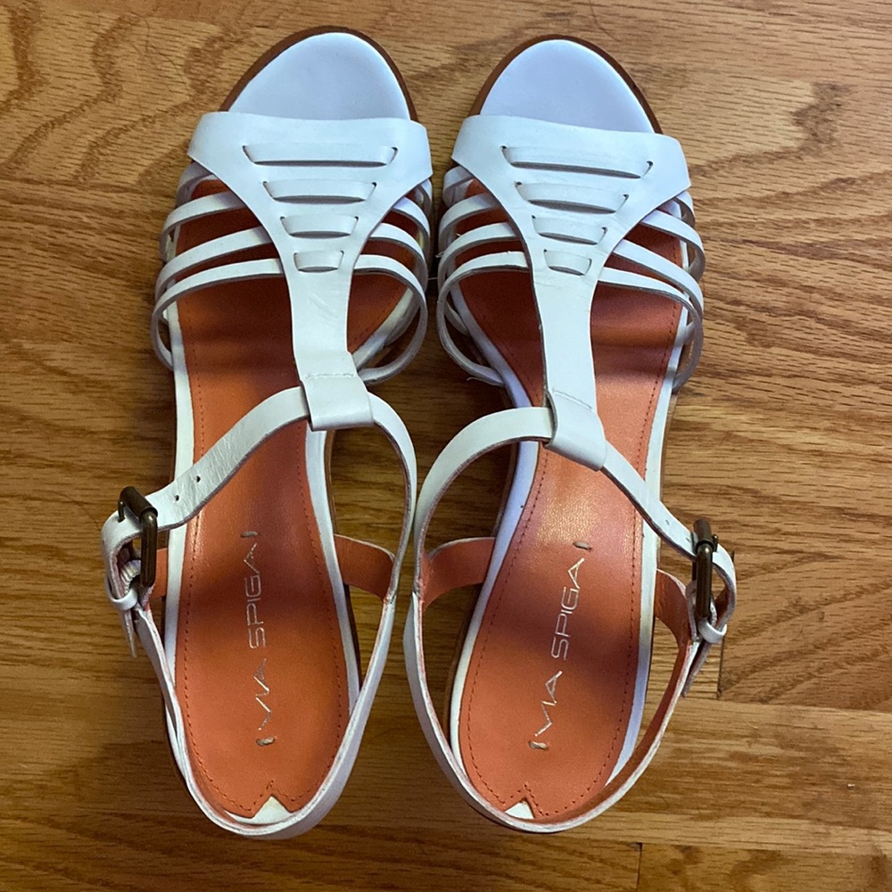 VIA SPIGA white heeled sandals